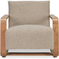 Eckersley Faux Fur Lounge Armchair-Lounge Chairs-Moe's Home-Beige-LOOMLAN