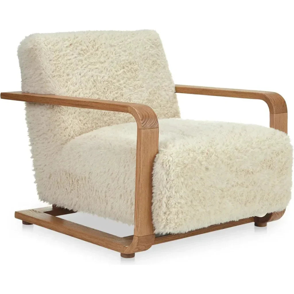 Eckersley Faux Fur Lounge Armchair-Lounge Chairs-Moe's Home-LOOMLAN