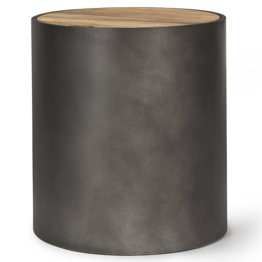 Eclipse Wood Top Round Side Table