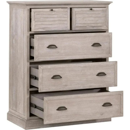 Eden 5 - Drawer High Chest Natural Gray Acacia - LOOMLAN - Essentials For Living - Chests