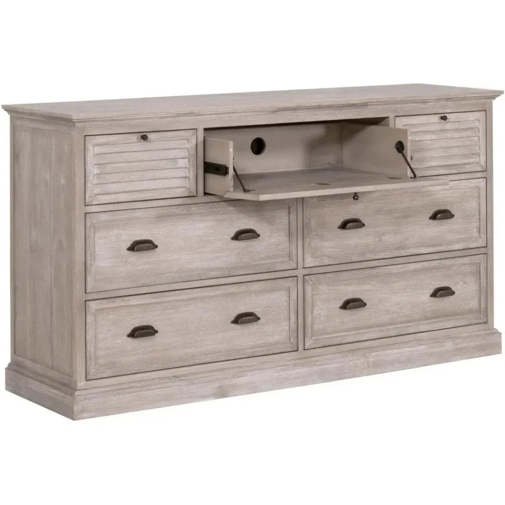 Eden 7 - Drawer Media Dresser Natural Gray - LOOMLAN - Essentials For Living - Dressers