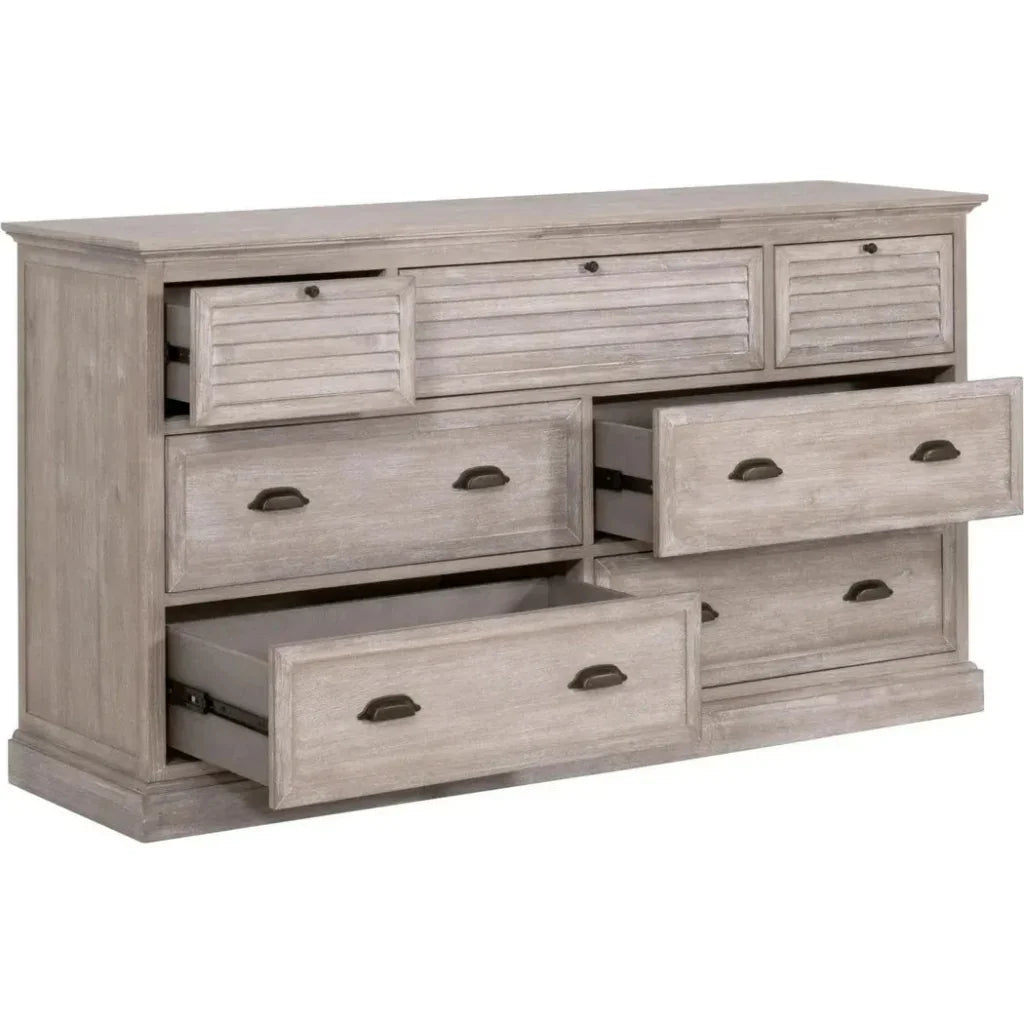 Eden 7 - Drawer Media Dresser Natural Gray - LOOMLAN - Essentials For Living - Dressers