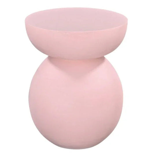Eden Pink Round Wooden Accent Table - LOOMLAN - Bassett Mirror - Side Tables