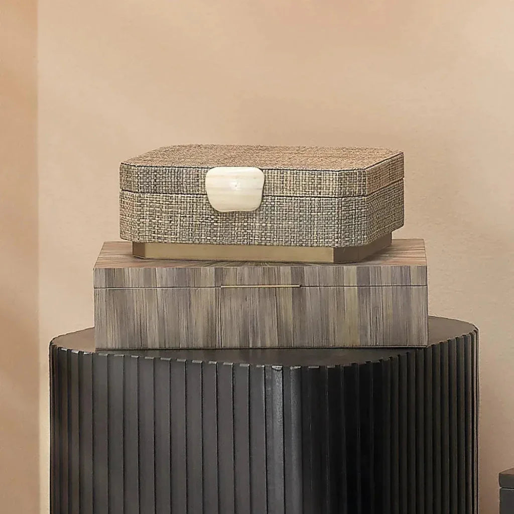 Eden Raffia Decorative Box - LOOMLAN - Jamie Young - Boxes & Bowls
