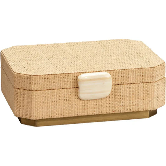 Eden Raffia Decorative Box - LOOMLAN - Jamie Young - Boxes & Bowls