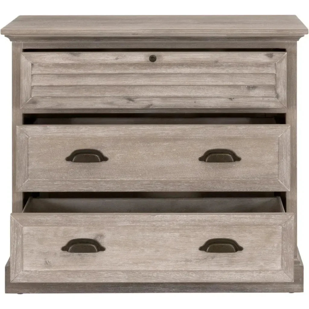 Eden Reclaimed Wood 3 Drawers Nightstand - LOOMLAN - Essentials For Living - Nightstands