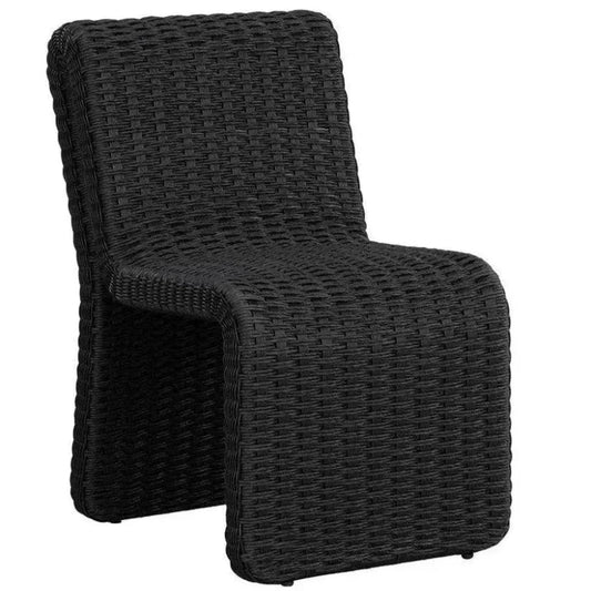 Edessa Rattan Outdoor Armless Dining Chair-Outdoor Dining Chairs-SUNPAN-Black-LOOMLAN