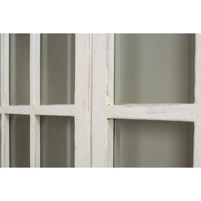 Edgar Allan Glass Doors Curio Bookcase White - LOOMLAN - Sarreid - Buffets & Curios