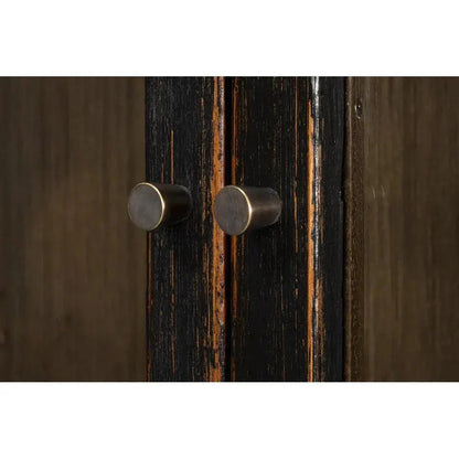 Edgar Allan Glass Doors Curio Bookcase Black - LOOMLAN - Sarreid - Buffets & Curios