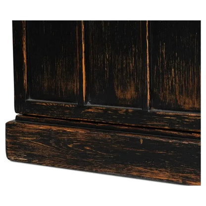 Edgar Allan Glass Doors Curio Bookcase Black - LOOMLAN - Sarreid - Buffets & Curios