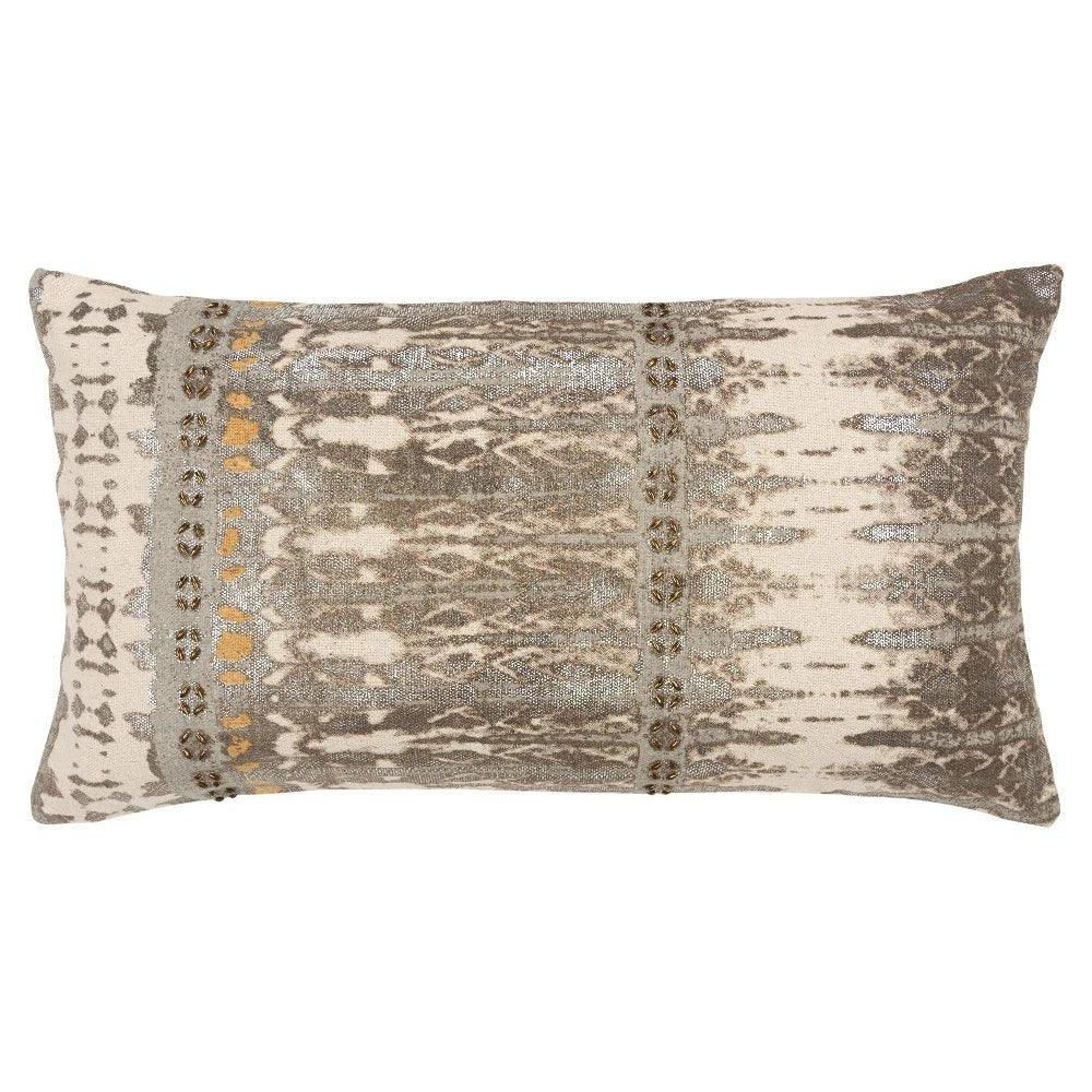 Edge Abstract Gold Lumbar Pillow With Insert - LOOMLAN - LOOMLAN - Throw Pillows