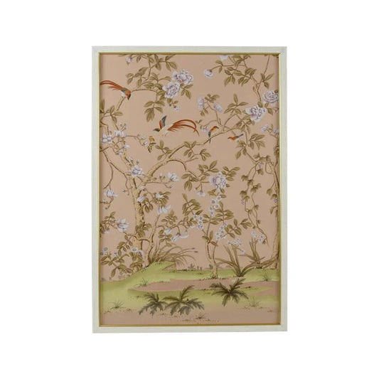 Edgedale Panel Peach Hand Painted Artwork-Framed Wall Art-Chelsea House-Panel B-LOOMLAN