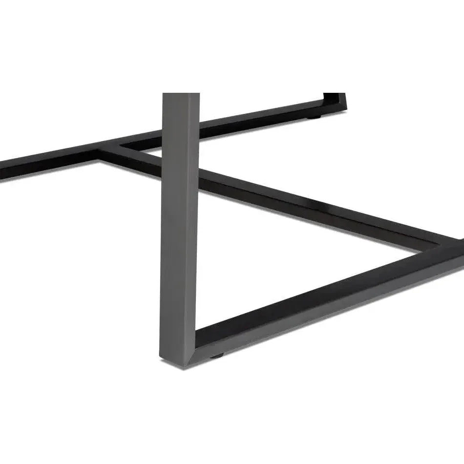 Edmonds Distilled Leather & Iron Black Arm Chair - LOOMLAN - Sarreid - Accent Chairs