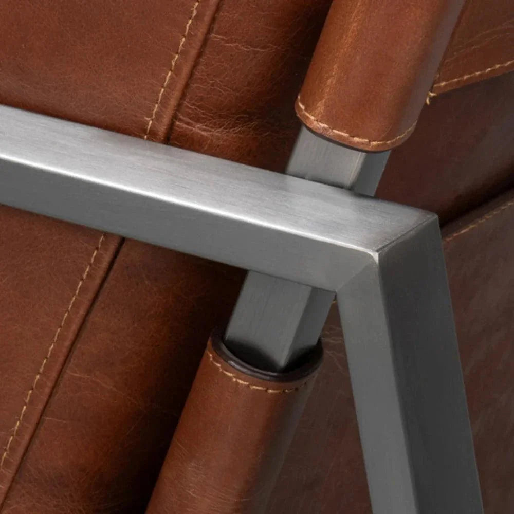 Edmonds Leather Upholstery Luxury Leather Chair - LOOMLAN - Sarreid - Accent Chairs