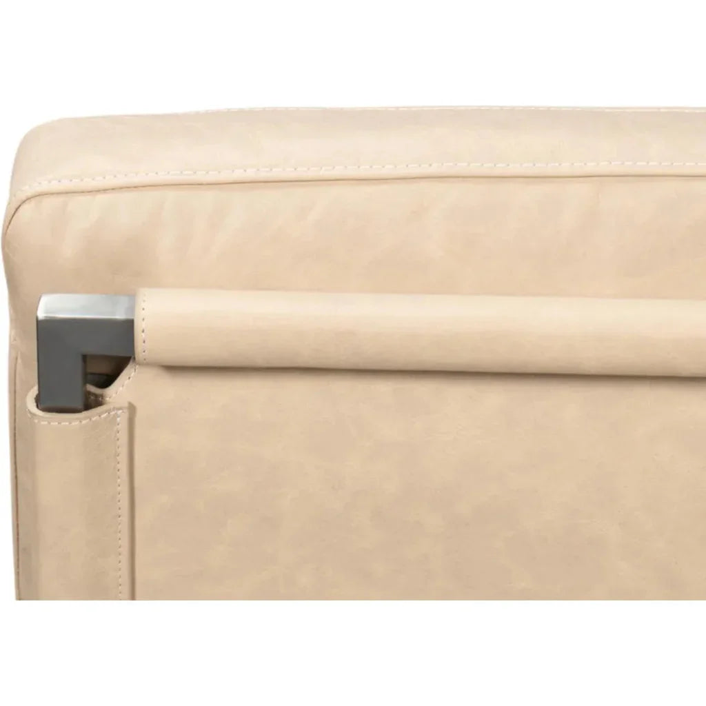 Edmonds Leather Upholstery Luxury Leather Chair - LOOMLAN - Sarreid - Accent Chairs