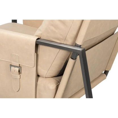 Edmonds Leather Upholstery Luxury Leather Chair - LOOMLAN - Sarreid - Accent Chairs