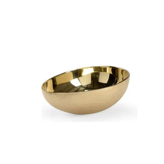 Egg Shaped Metalic Gold Bowl - LOOMLAN - Chelsea House - Boxes & Bowls