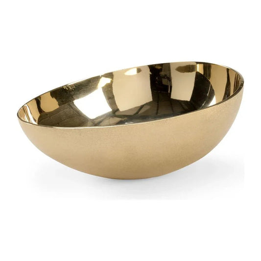 Egg Shaped Metalic Gold Bowl - LOOMLAN - Chelsea House - Boxes & Bowls