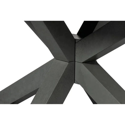 Eich Tulip Wood Base Grey Rectangular Dining Table-Dining Tables-Sarreid-LOOMLAN