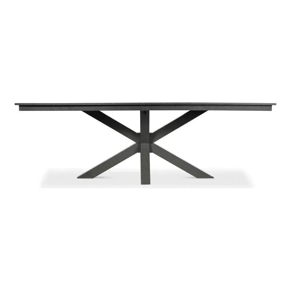 Eich Tulip Wood Base Grey Rectangular Dining Table-Dining Tables-Sarreid-LOOMLAN