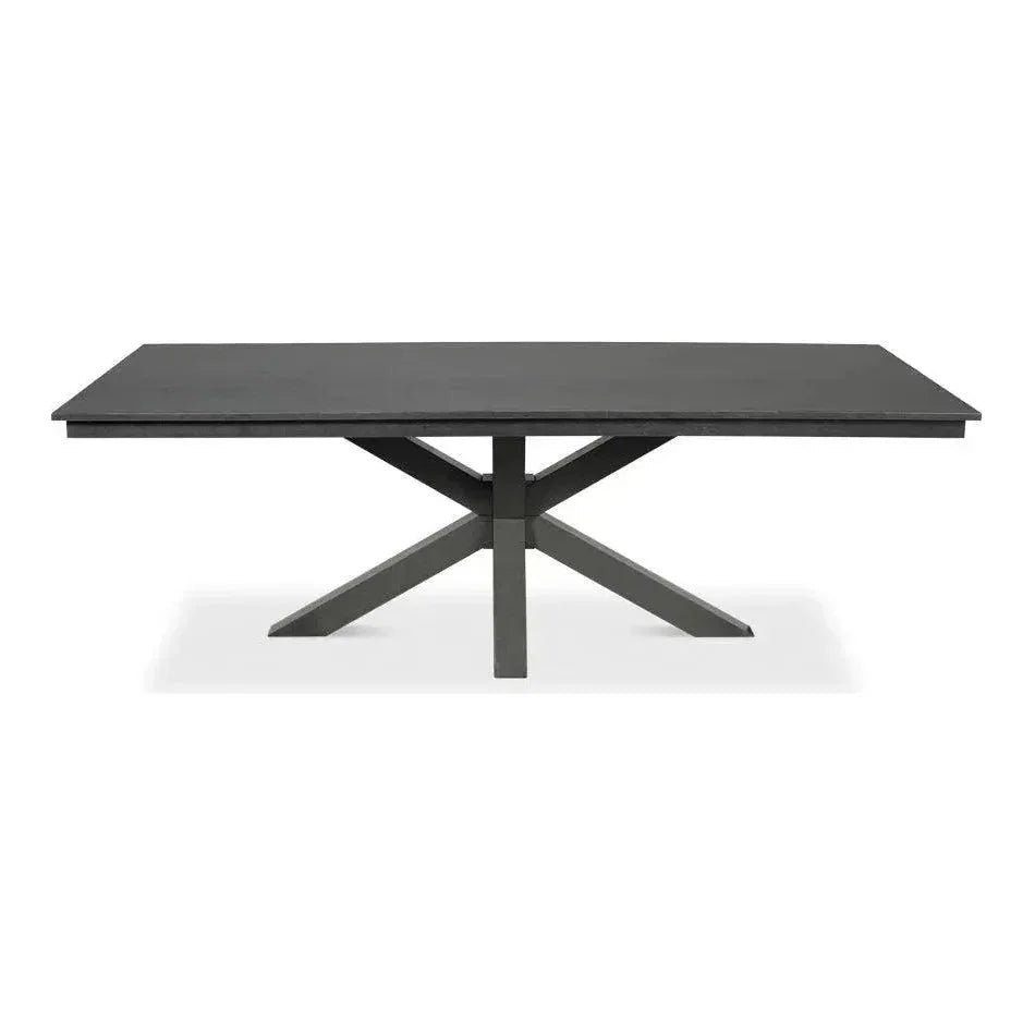 Eich Tulip Wood Base Grey Rectangular Dining Table-Dining Tables-Sarreid-LOOMLAN
