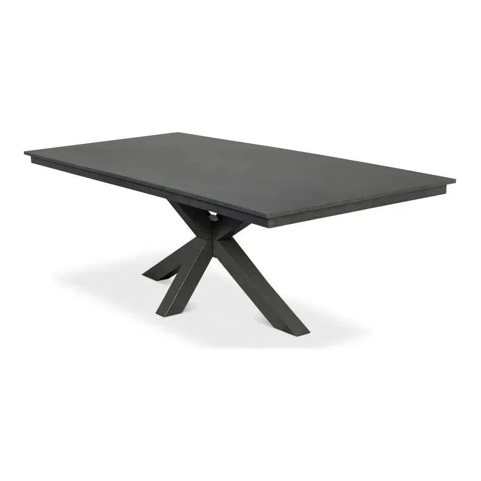 Eich Tulip Wood Base Grey Rectangular Dining Table-Dining Tables-Sarreid-LOOMLAN