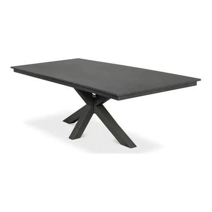 Eich Tulip Wood Base Grey Rectangular Dining Table-Dining Tables-Sarreid-LOOMLAN