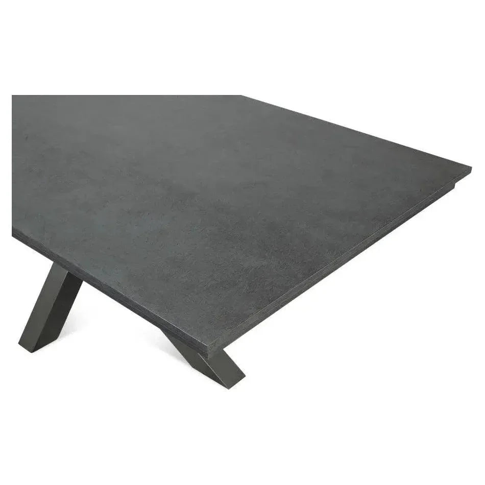 Eich Tulip Wood Base Grey Rectangular Dining Table-Dining Tables-Sarreid-LOOMLAN