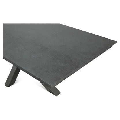 Eich Tulip Wood Base Grey Rectangular Dining Table-Dining Tables-Sarreid-LOOMLAN