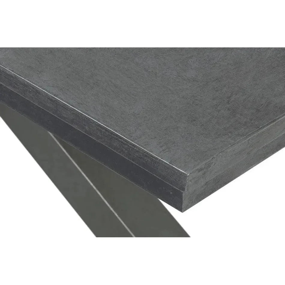 Eich Tulip Wood Base Grey Rectangular Dining Table-Dining Tables-Sarreid-LOOMLAN