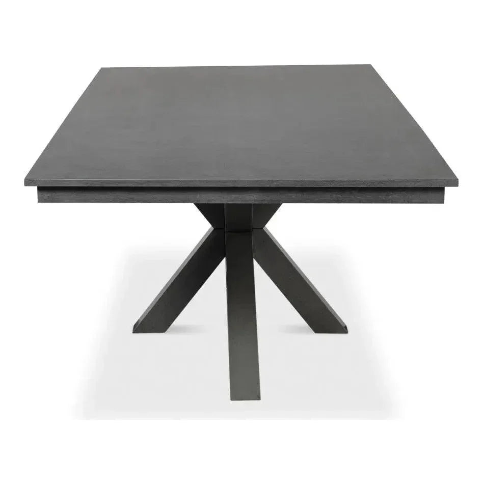 Eich Tulip Wood Base Grey Rectangular Dining Table-Dining Tables-Sarreid-LOOMLAN
