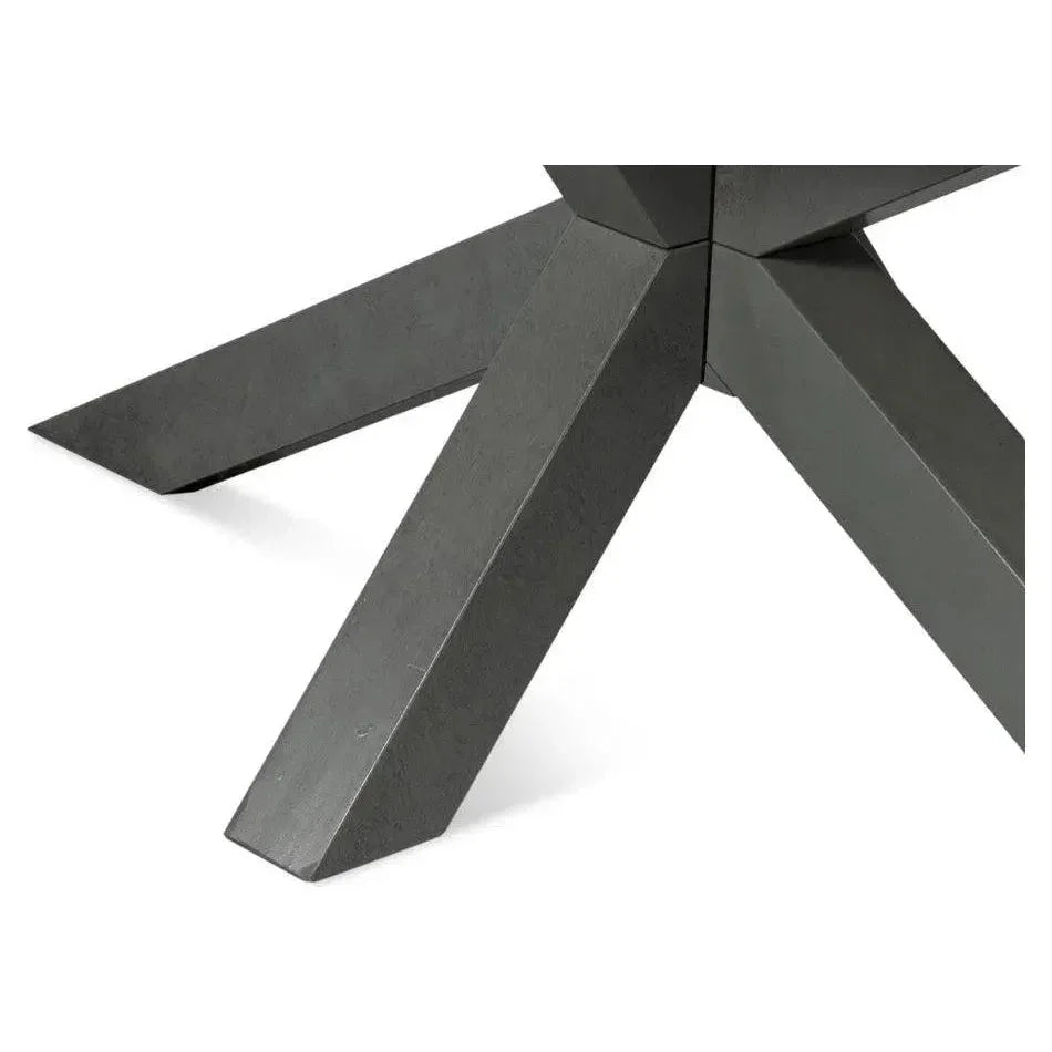 Eich Tulip Wood Base Grey Rectangular Dining Table-Dining Tables-Sarreid-LOOMLAN