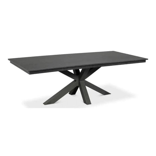 Eich Tulip Wood Base Grey Rectangular Dining Table-Dining Tables-Sarreid-LOOMLAN