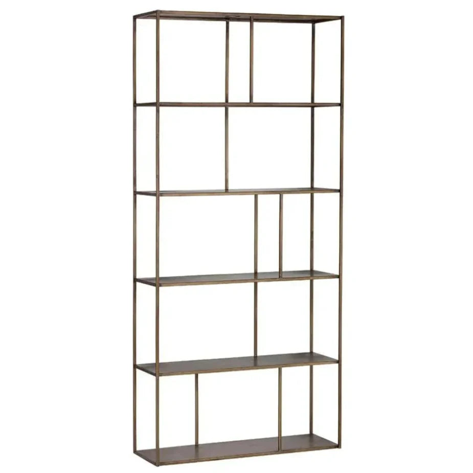 Eiffel Stylish Iron Etagere-Etageres-SUNPAN-Antique Brass-Large-LOOMLAN