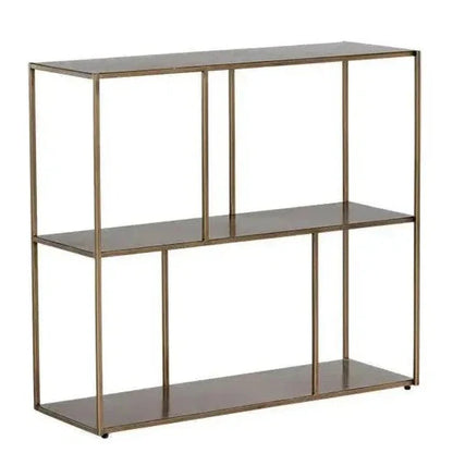 Eiffel Stylish Iron Low Etagere-Etageres-SUNPAN-Antique Brass-Medium-LOOMLAN