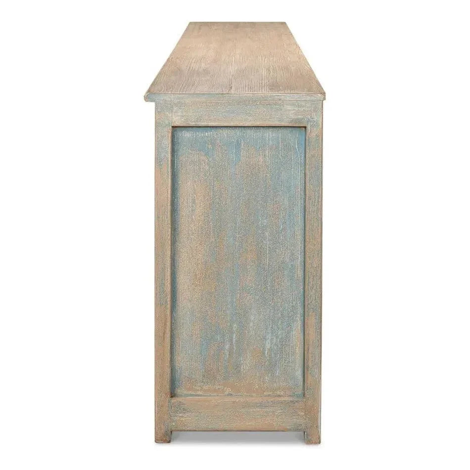Eight Is Enough Extra Wide Sideboard Antique Blue - LOOMLAN - Sarreid - Sideboards