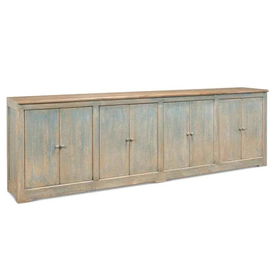 Eight Is Enough Extra Wide Sideboard Antique Blue - LOOMLAN - Sarreid - Sideboards