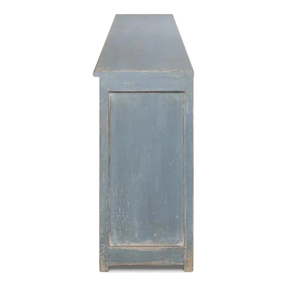 Eight Is Enough Extra Wide Sideboard Blue Grey - LOOMLAN - Sarreid - Sideboards