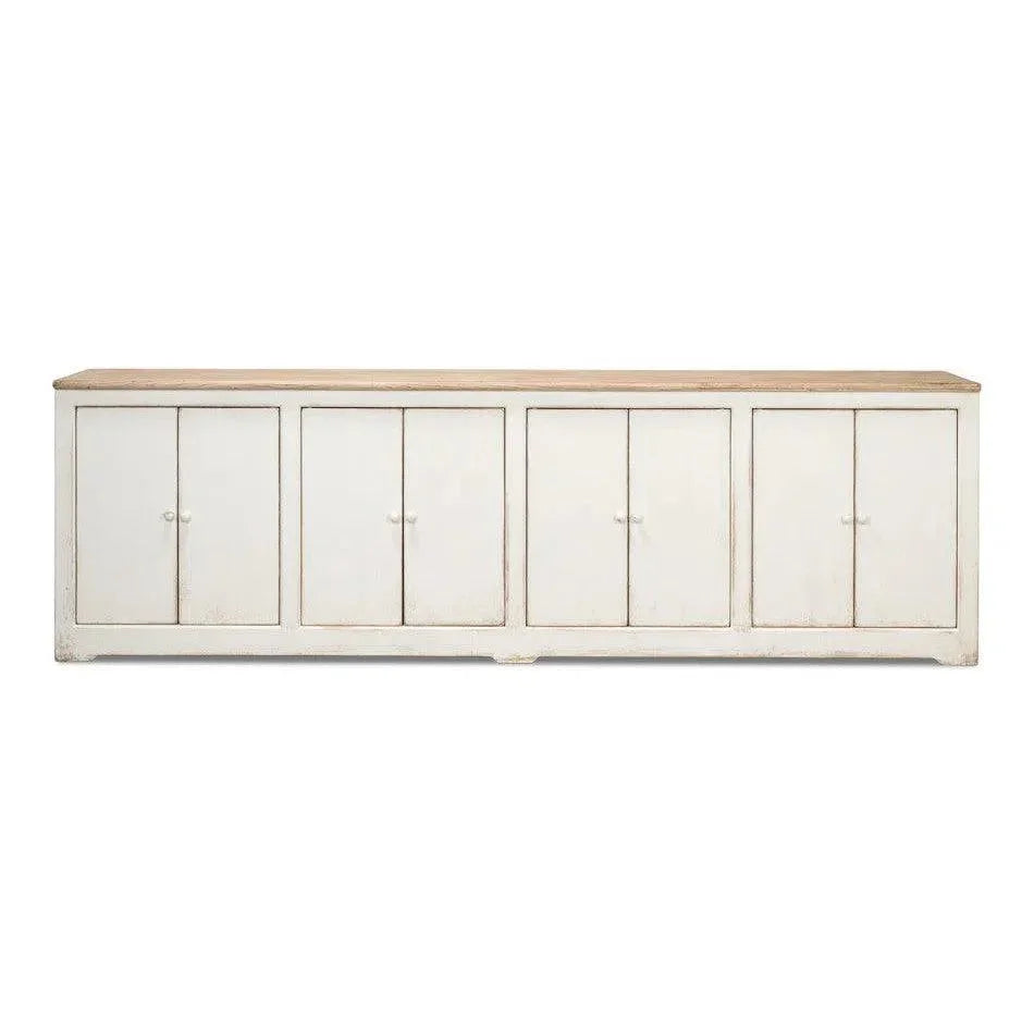 Eight Is Enough Extra Wide Sideboard Whitewash - LOOMLAN - Sarreid - Sideboards