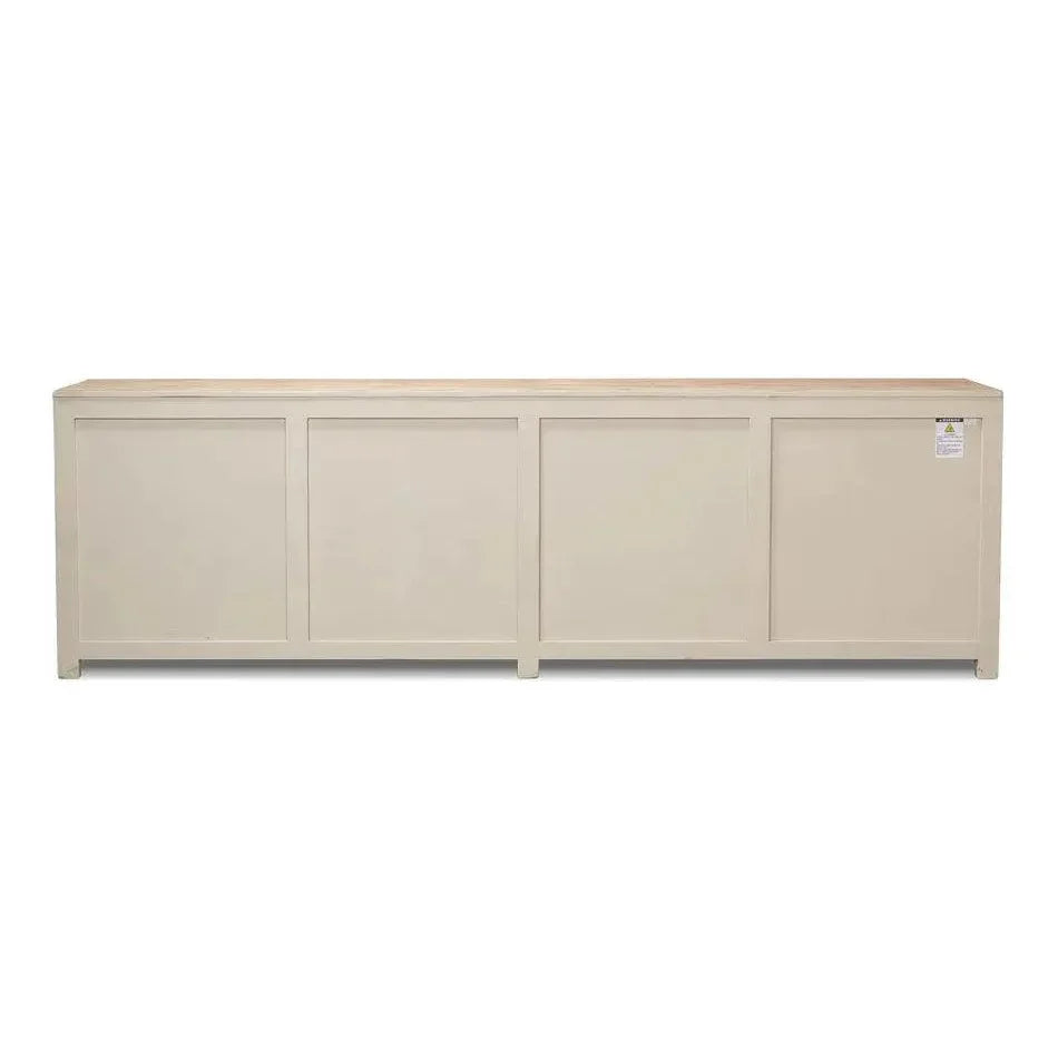 Eight Is Enough Extra Wide Sideboard Whitewash - LOOMLAN - Sarreid - Sideboards