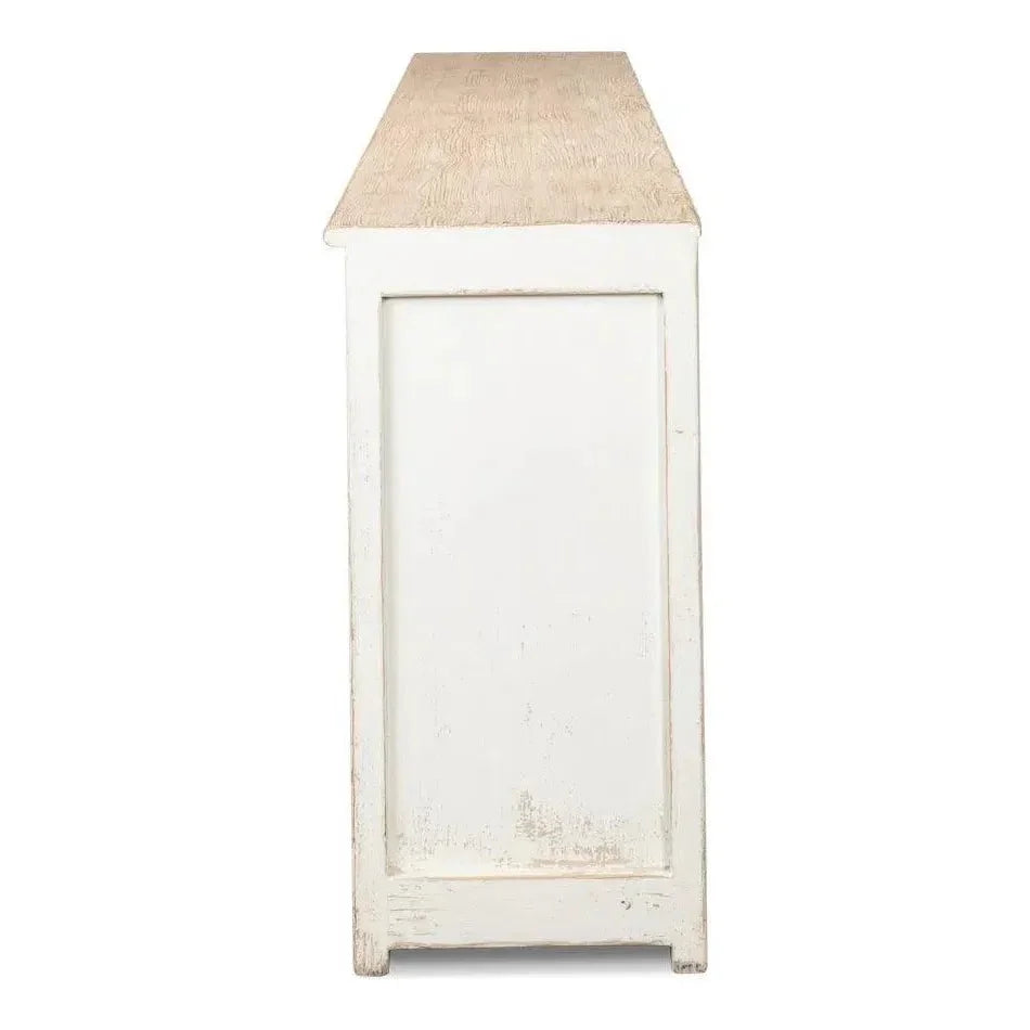 Eight Is Enough Extra Wide Sideboard Whitewash - LOOMLAN - Sarreid - Sideboards