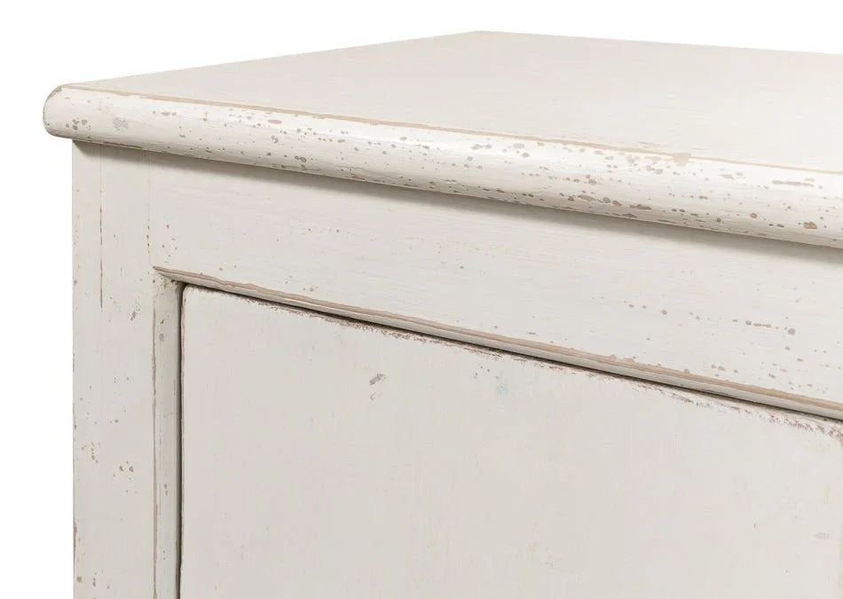 Eight Is Enough Whitewash Wood Sideboard - LOOMLAN - Sarreid - Sideboards