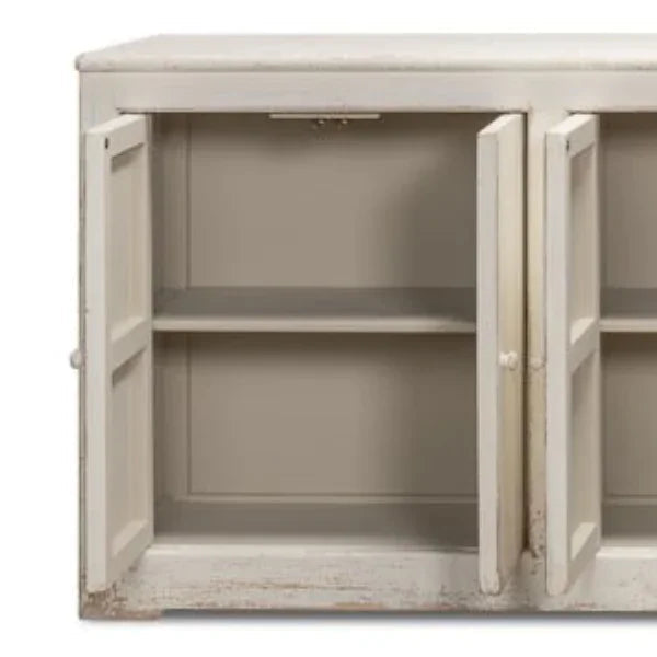 Eight Is Enough Whitewash Wood Sideboard - LOOMLAN - Sarreid - Sideboards