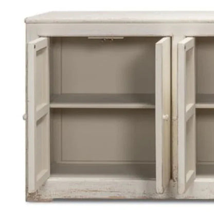 Eight Is Enough Whitewash Wood Sideboard - LOOMLAN - Sarreid - Sideboards