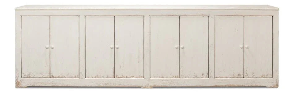 Eight Is Enough Whitewash Wood Sideboard - LOOMLAN - Sarreid - Sideboards