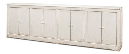 Eight Is Enough Whitewash Wood Sideboard - LOOMLAN - Sarreid - Sideboards
