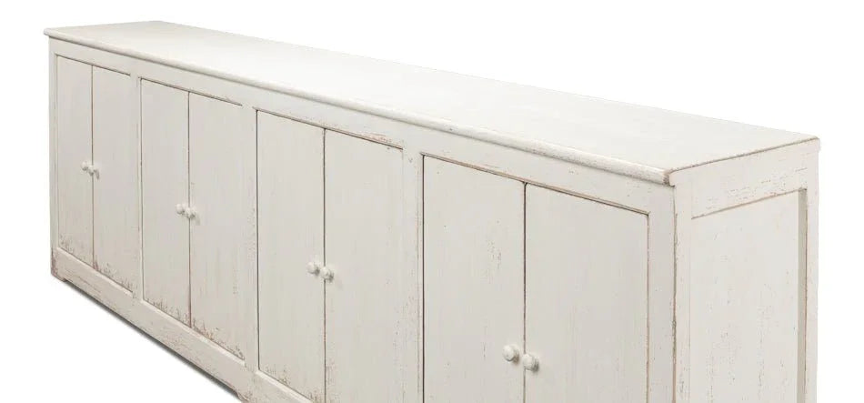 Eight Is Enough Whitewash Wood Sideboard - LOOMLAN - Sarreid - Sideboards