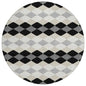 Eira Black Washable Indoor-Outdoor Rug-Outdoor Rugs-LOOMLAN Rugs-8' x 8'-LOOMLAN
