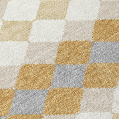 Eira Gold Washable Indoor-Outdoor Rug-Outdoor Rugs-LOOMLAN Rugs-LOOMLAN