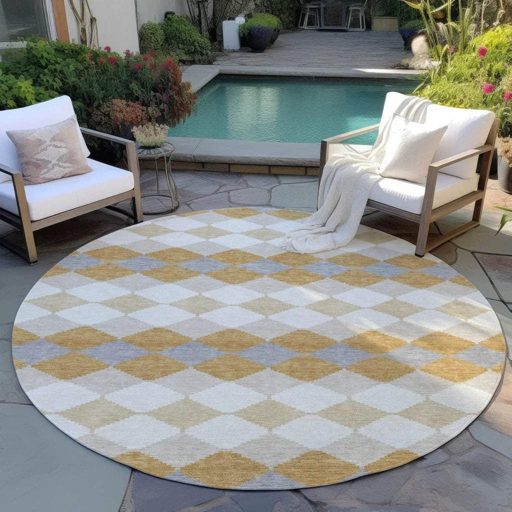 Eira Gold Washable Indoor-Outdoor Rug-Outdoor Rugs-LOOMLAN Rugs-LOOMLAN